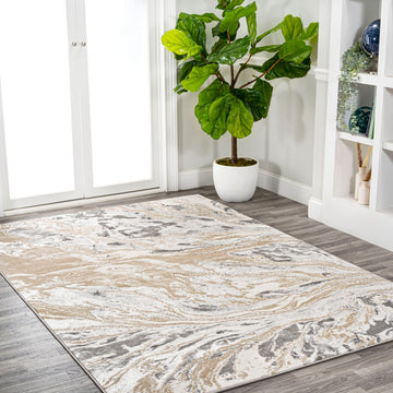 Swirl Marbled Abstract Area Rug